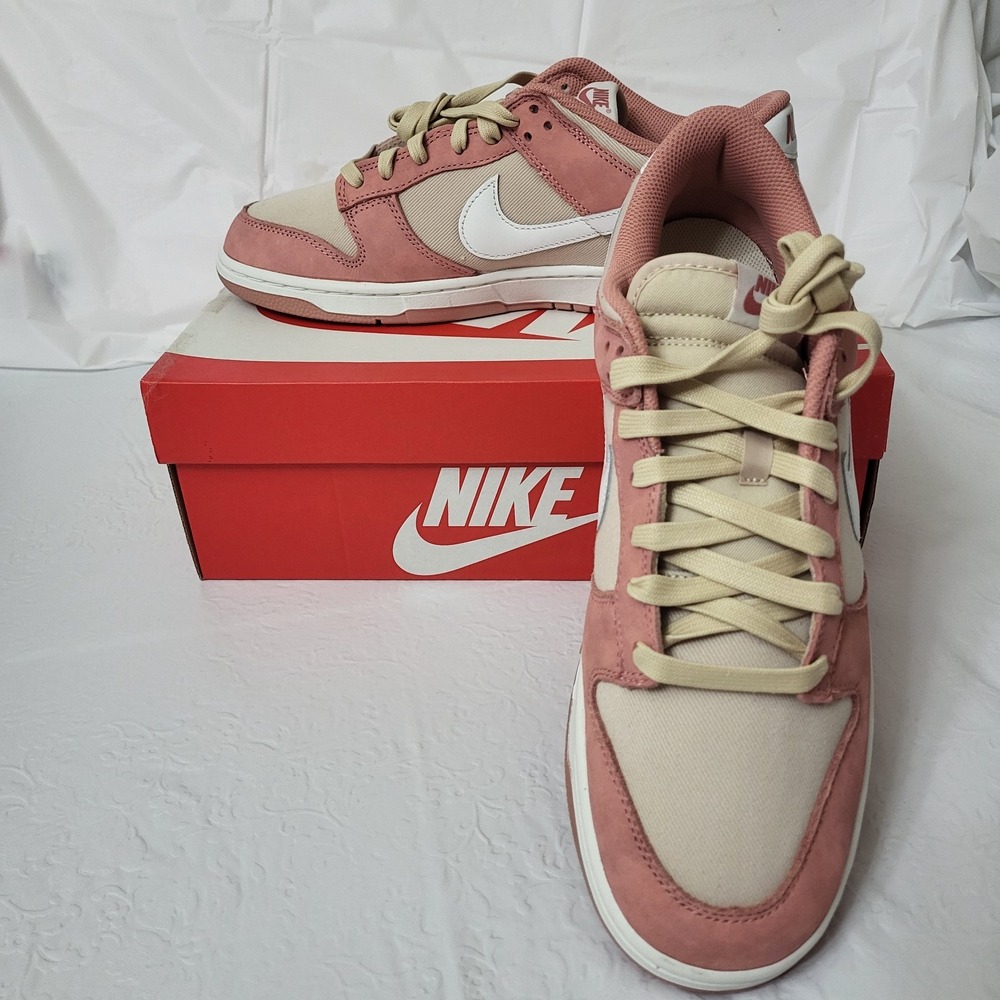 Nike Dunk Low PRM Premium Red Stardust FB8895-601 Mens Sz 12 Dusty Rose/Sandrift - Picture 2 of 10